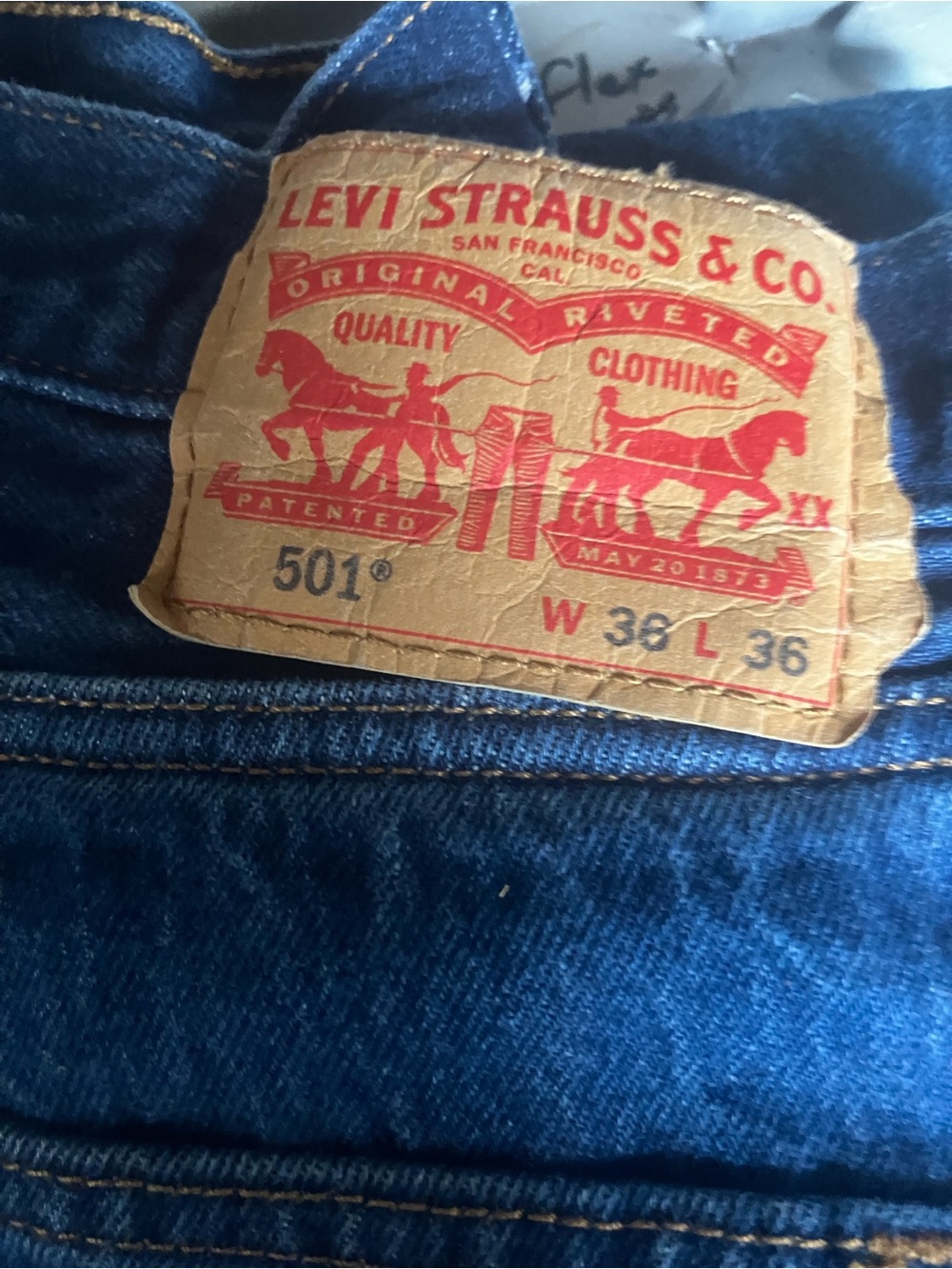 Levi's 501 Straight Leg Jeans in Deep Blue Denim W36 /L 36